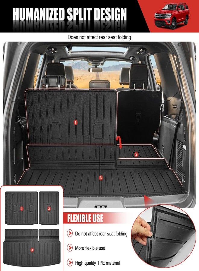 Utiiy Cargo Mat with Seat Back Cover Fit for 2018-2024 Ford Expedition/Lincoln Navigator Accessories(Not Max or L Models), Cargo Liner TPE Trunk Mat for 2024 Ford Expedition/Lincoln Navigator - Image 4